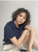 ボブパーマ/透明感カラー/海外風ヘア/パーマ風