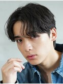 センターパートニュアンスパーマフェザーパーマコンマヘアウルフ