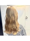 大人美人艶カラーベージュ小顔カット透明感レイヤーロング