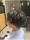 ウェット束感マッシュパーマ