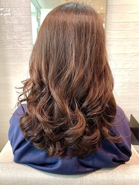 ステアケース 武蔵小杉店(stair:case) セミロング　コテ巻き風パーマ　ナチュラルブラウン