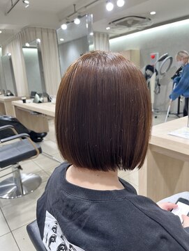 アッシュ 高幡不動店(Ash) 顎ラインボブタッセルボブ韓国ボブワンカラーオリーブブラウン