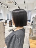 大人ガーリーダークアッシュ似合わせカットミディアムレイヤー