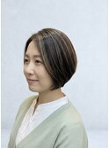 40代50代◎脱白髪染めハイライト×ひし形ショート