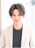 爽やかセンターパートマッシュ×ハイライト