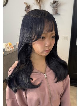 リアン 本厚木(LIAN) ネイビーブラックレイヤーカット韓国巻き