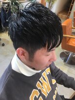 マルカ(MARUCA)&nbsp;就活風カット/アッシュブラック/前髪パーマ/20代30代40代50代