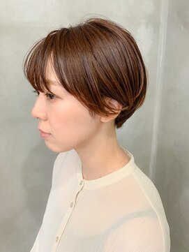 テトヘアー(teto hair) オレンジベージュ、マッシュショート、丸みショート