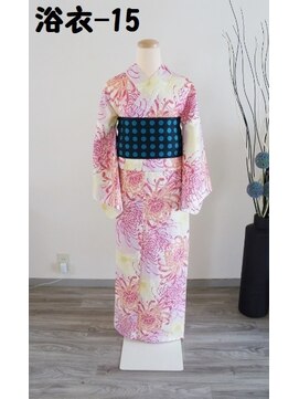きものサロン すずめ屋 レンタル番号　浴衣-15(ピンク糸菊～キスミス