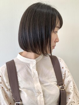 フォーク FOLK 【FOLK】つやつや地毛風ブラウン☆前下がりボブ♪