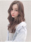 グレージュ/デジタルパーマ/韓国風/くびれ/レイヤー/高柳