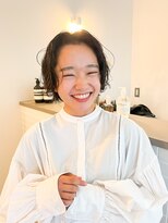 トゥコ(tuco)&nbsp;黒髪パーマ　ボブ　ニュアンスパーマ　前髪なしパーマ