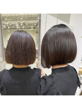 ノイ(noi) 艶ボブ 切りっぱなしボブ 縮毛矯正