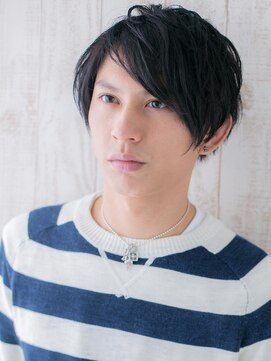 トニーアンドガイメン ホテル京阪仙台店(TONI&GUY MEN) 流しバングの七三分けダークアッシュラフフェザーg仙台