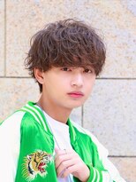 オーシャントーキョー 大阪(OCEAN TOKYO)&nbsp;ブリーチ パーマ 波巻きパーマ センターパート メンズヘア 学割