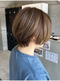 【札幌白石】ハイライト/ショートボブ/透明感カラー