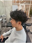 メンズニュアンスアップバングパーマ
