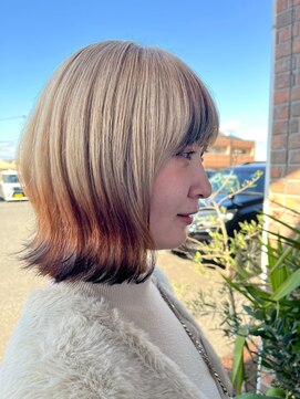 デザインカラー20代30代40代狐カラーハイトーンブリーチカラー