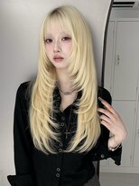 サンドイエナ 横浜店(sand yena)&nbsp;くびレイヤーボブルフネビージュ小顔ワンレンこなれミディ