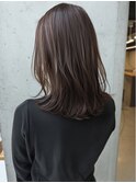 栄　髪質改善　　美髪　ツヤ　　透け感のあるセミディ