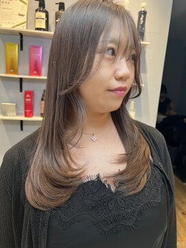 ベルベットヘア 千早店(Velvet hair) 髪質改善カラー×ラベンダーグレージュ×顔周りレイヤー【みつ】