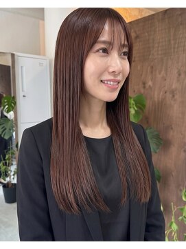 零秒女髪 千里丘店 上品な艶髪ロングストレート美髪スタイル髪質改善髪質改善カラー