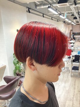 コワファーストナガサキシャンプーボーイ(COIFF1RST NAGASAKI SHAMPOO BOY) アウターカラー×レッド