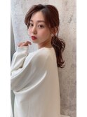 レイヤーカット おくれ毛 モカブラウン 顔周りカット