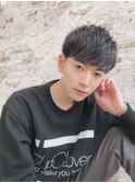刈り上げツーブロック×マッシュパーマショート 30代/40代
