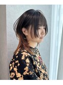 ウルフカット　ミディアムウルフ　グラデーションカラー