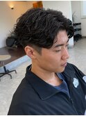 栃木緩め波巻きパーマシャドウパーマメンズマッシュウルフカット