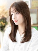 ピンクブラウン艶カラー小顔エアストレートc6大宮20代30代40代