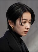 横浜西口顔周りレイヤーカットくびれヘア切りっぱなしボブ30代