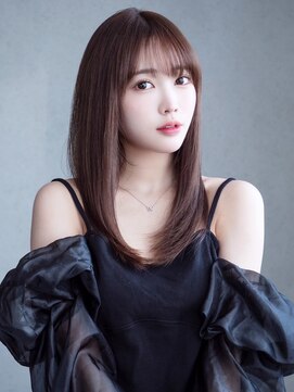 アイティーバイアルバム 八王子店(IT by ALBUM) 前髪カットロング顔周りレイヤー暗めカラー_F20107