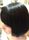 暗めアッシュブラウンナチュラル内巻きショートボブ☆