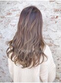 小顔シースルーバング毛先パーマ×イルミナカラーことりベージュ