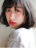大人かわいい黒髪フレンチボブ
