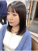 ぱつっと前髪 グレージュカラー*横浜