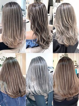 アッシュ 大宮店(Ash) コントラストのある細めハイライトバレイヤージュ