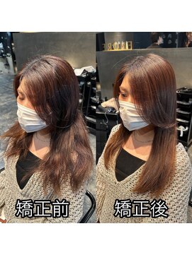 サンティエ 都通店(scintiller) ドライヤーで乾かしただけでサラ艶髪質改善弱酸性縮毛矯正