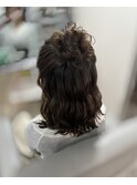 お団子ハーフアップ