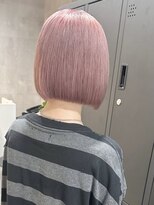 ラベル 渋谷(LAVEL) ホワイトピンクベージュハイトーンボブぷつんとボブ