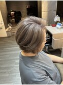 グレージュ　白髪ぼかしカラー　（白髪率90%以上）