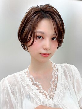 ラルユー 金山(LallYou) 耳かけショートボブ/30代/40代/50代/チェリーブラウン