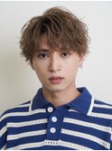 韓国センターパートコンマバングフェザーパーマニュアンスパーマ