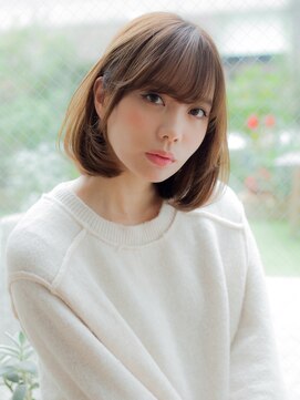 ヴィヴィ(VIVIE) 小顔内巻きワンカール肩上ボブマロンベージュブラウンアッシュ