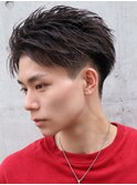 束感メンズアップバング刈り上げツーブロックスパイキーショート