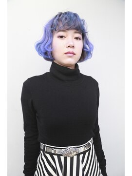 トランク ヘアー デザイン(tranq hair design) ブルーバイオレットグラデーションカラー似合わせ大人カット