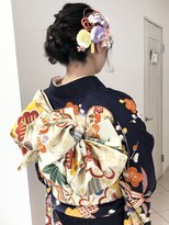 卒業式ヘアメイク　着物　ミディアム