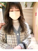＊グレーハイライト 透明感 ロングヘア ダブルカラー 天王寺
